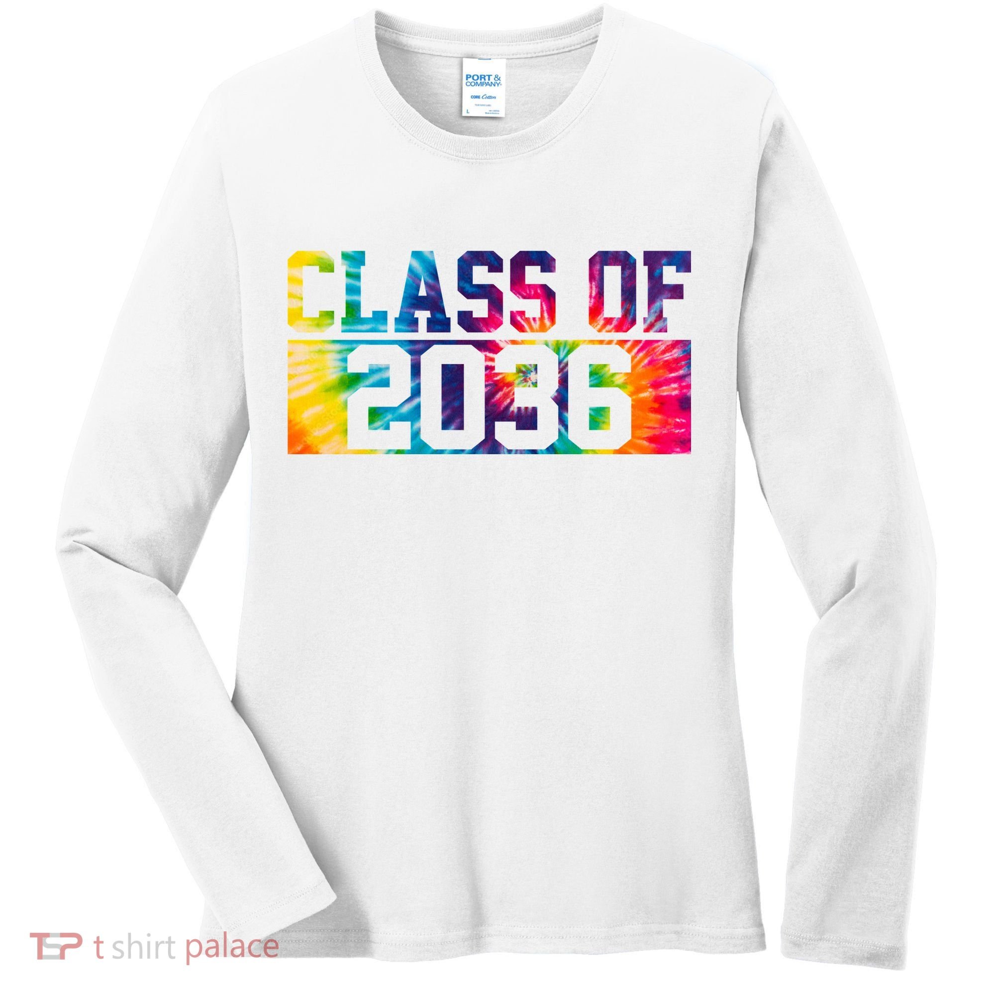 Class Of 2036 Graduation First Day Tie Dye Women's Long Sleeve Shirt