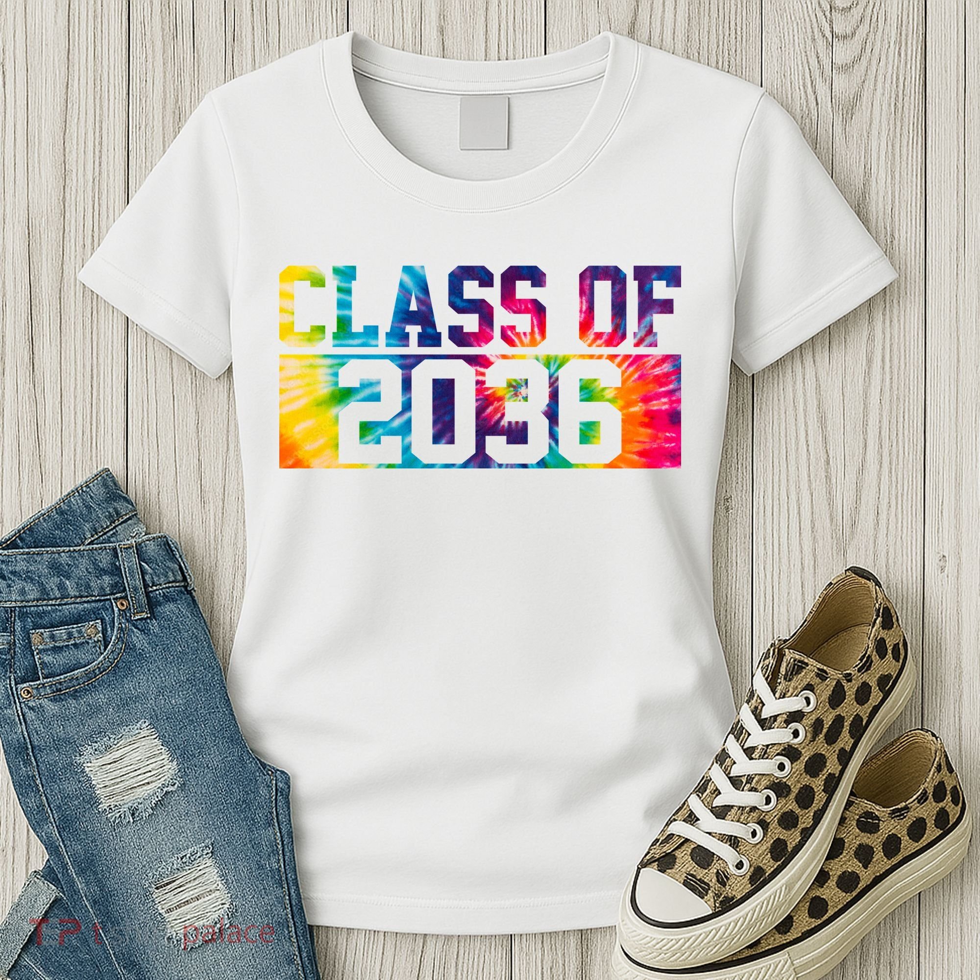 Class Of 2036 Graduation First Day Tie Dye Women's T-Shirt