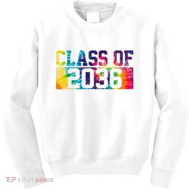 Class Of 2036 Graduation First Day Tie Dye Kids Sweatshirt