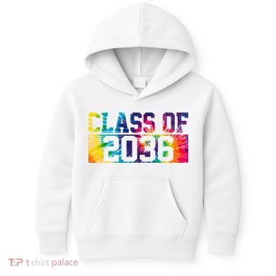 Class Of 2036 Graduation First Day Tie Dye Kids Hoodie