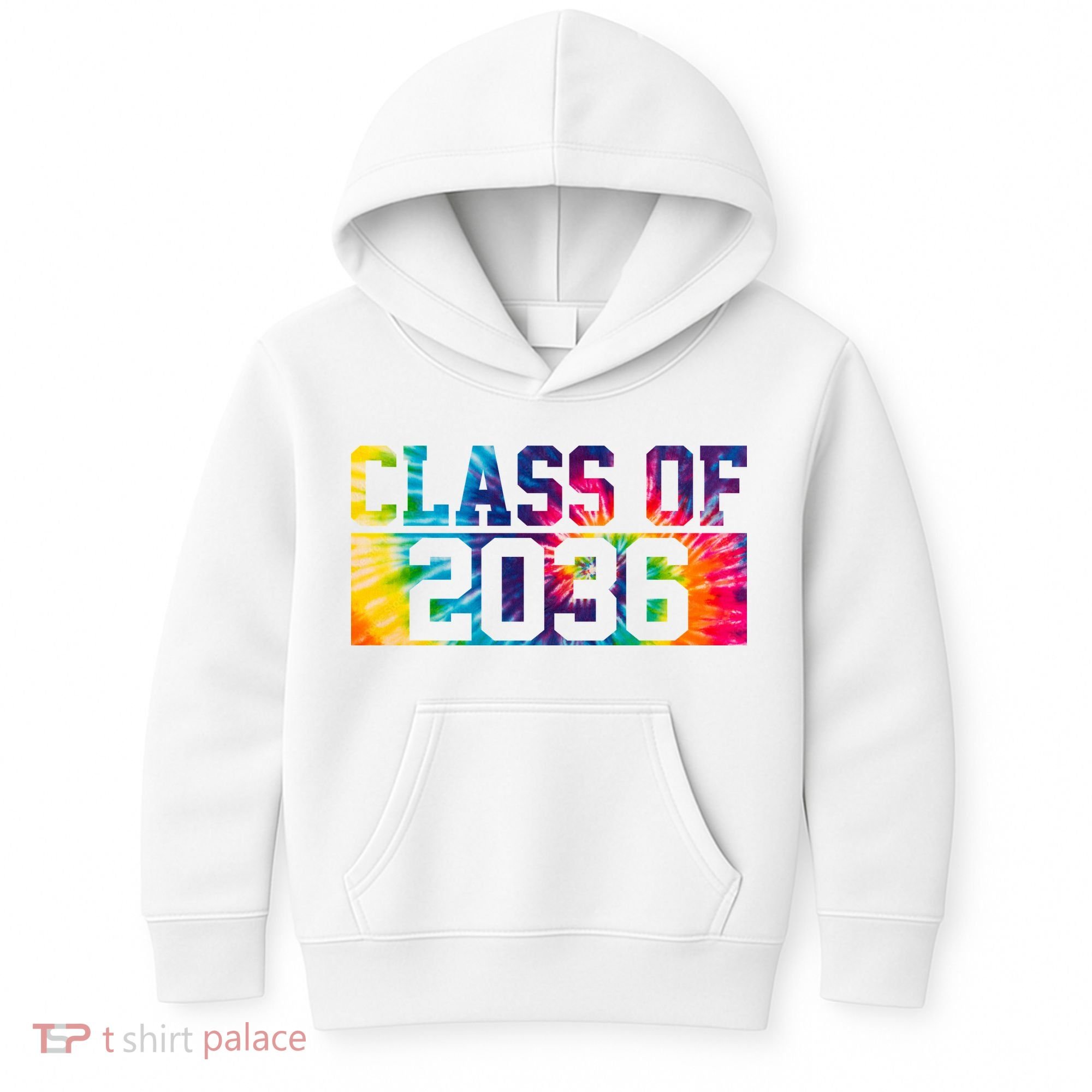 Class Of 2036 Graduation First Day Tie Dye Kids Hoodie