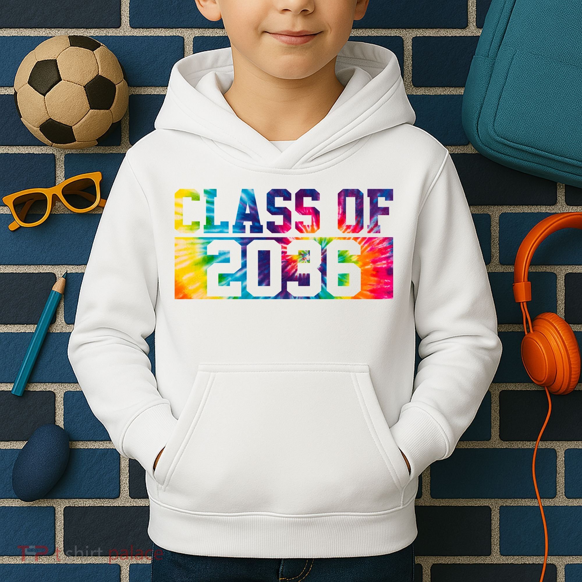 Class Of 2036 Graduation First Day Tie Dye Kids Hoodie