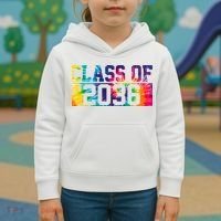 Class Of 2036 Graduation First Day Tie Dye Kids Hoodie thumb 3