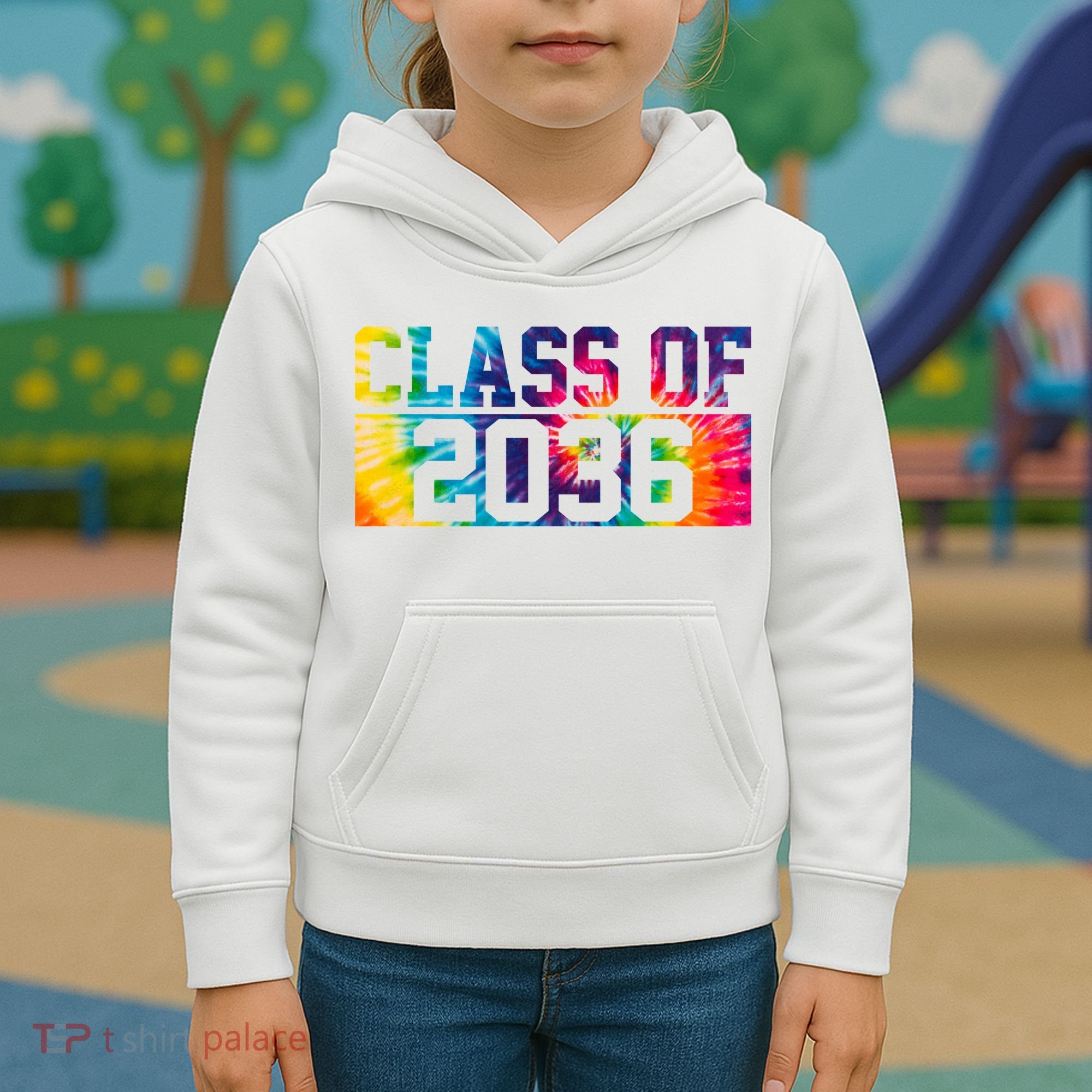 Class Of 2036 Graduation First Day Tie Dye Kids Hoodie
