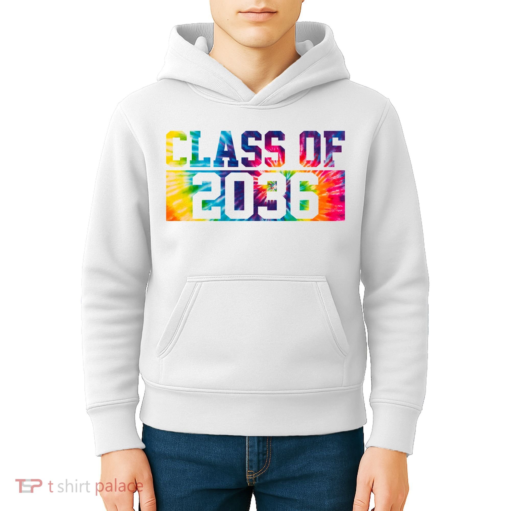 Class Of 2036 Graduation First Day Tie Dye Kids Hoodie