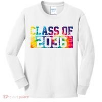 Class Of 2036 Graduation First Day Tie Dye Kids Long Sleeve Shirt thumb 0