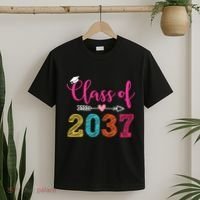 Class Of 2037 Pre K Grow With Me Graduation T-Shirt thumb 2