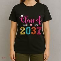 Class Of 2037 Pre K Grow With Me Graduation T-Shirt thumb 4