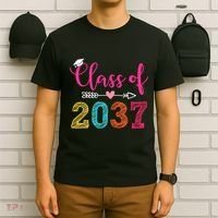 Class Of 2037 Pre K Grow With Me Graduation T-Shirt thumb 6