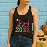 Class Of 2037 Pre K Grow With Me Graduation Women's Tank Top thumb 2