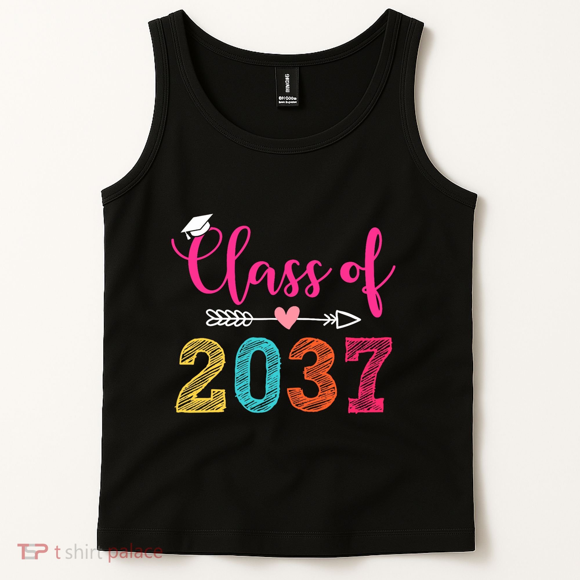 Class Of 2037 Pre K Grow With Me Graduation Tank Top
