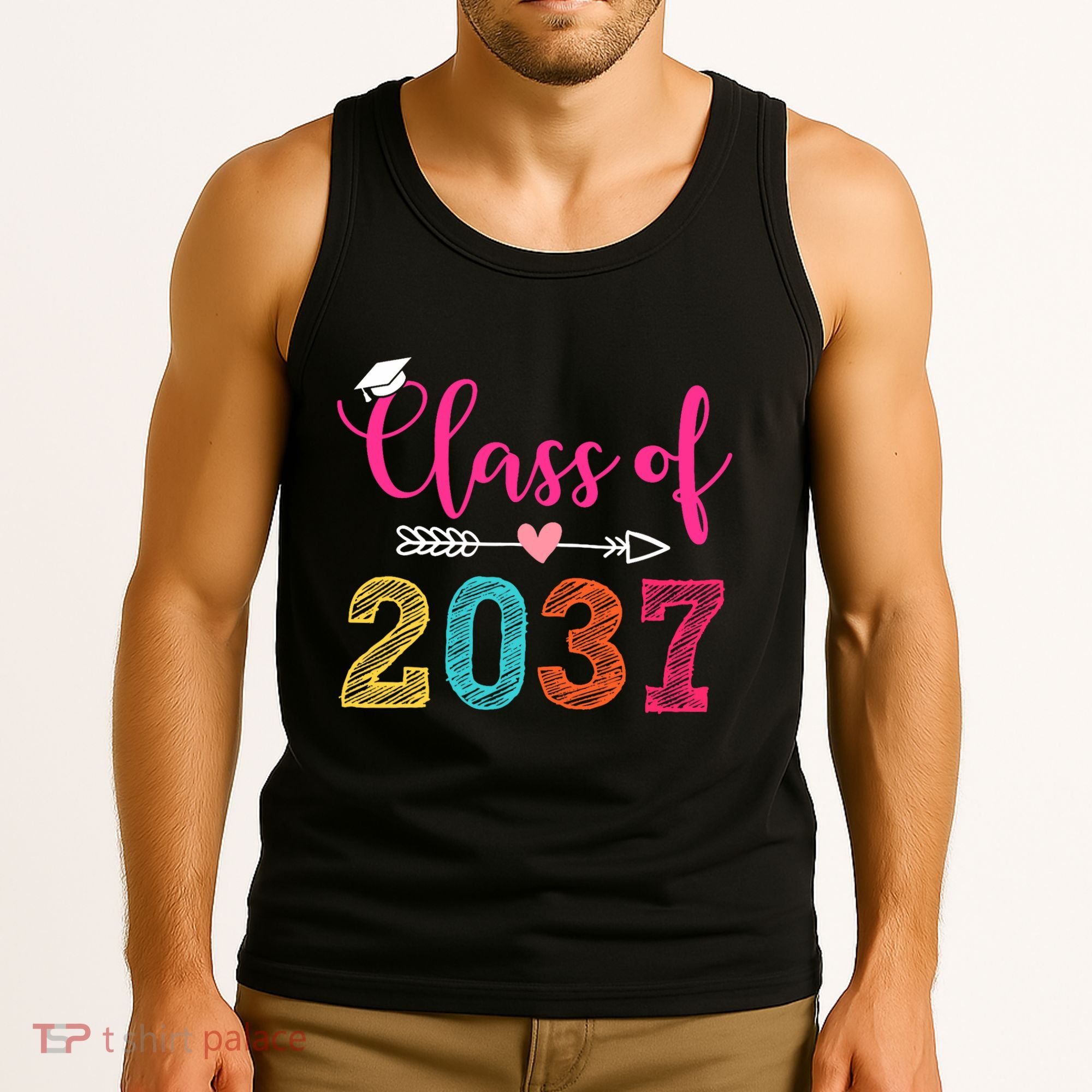 Class Of 2037 Pre K Grow With Me Graduation Tank Top