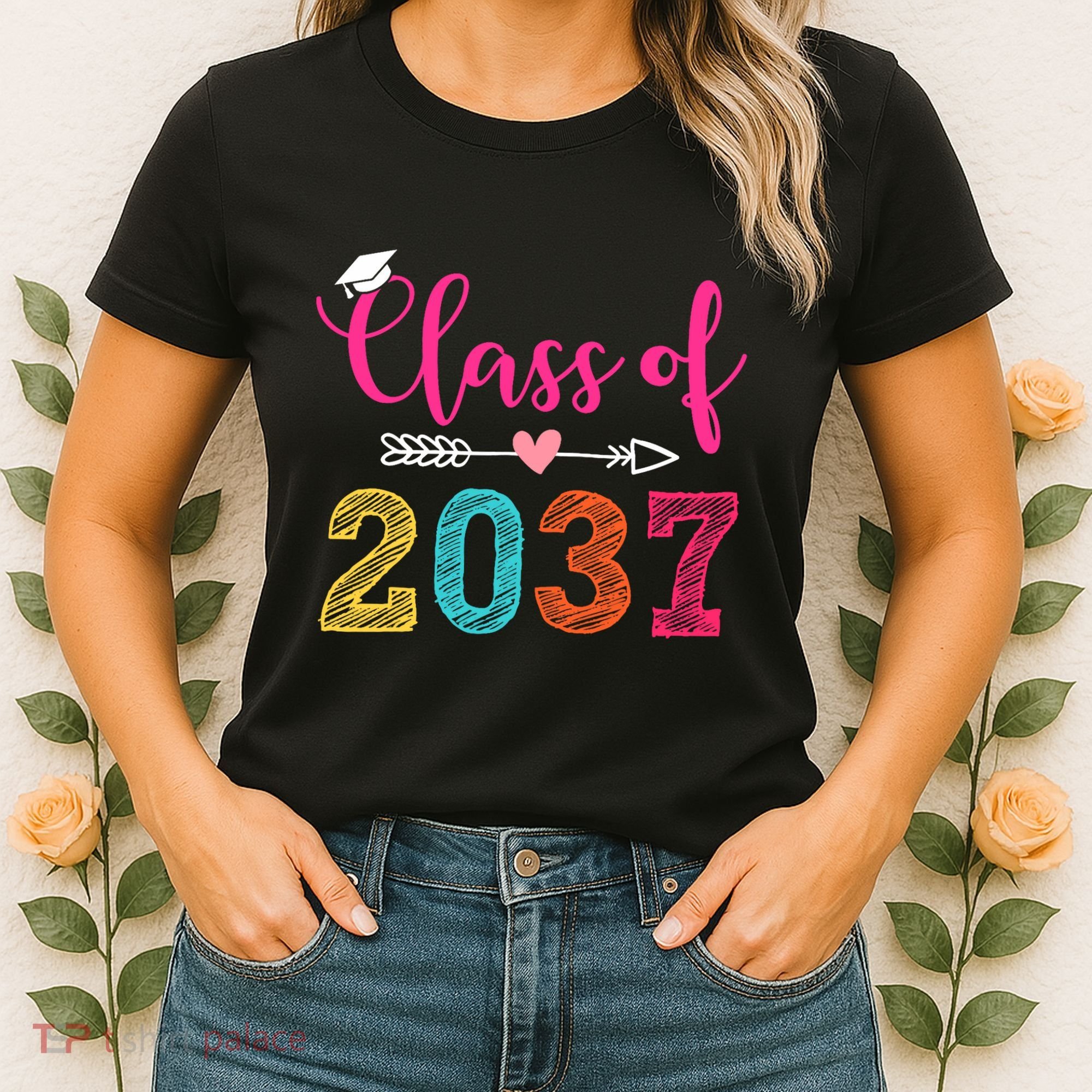 Class Of 2037 Pre K Grow With Me Graduation Women's T-Shirt