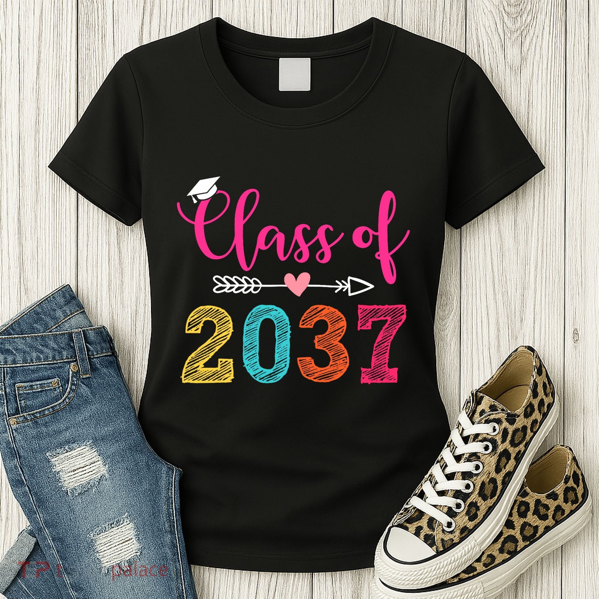 Class Of 2037 Pre K Grow With Me Graduation Women's T-Shirt