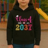Class Of 2037 Pre K Grow With Me Graduation Kids Hoodie thumb 3