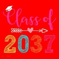 Class Of 2037 Pre K Grow With Me Graduation Santa Hat thumb 1