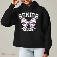 Class Of 2026 Senior Coquette Bow Aesthetic Ladies Heavyweight Boxy Pullover Hoodie thumb 0