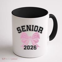 Class Of 2026 Senior Coquette Bow Aesthetic Coffee Mug thumb 1