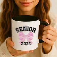 Class Of 2026 Senior Coquette Bow Aesthetic Coffee Mug thumb 3