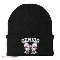 Class Of 2026 Senior Coquette Bow Aesthetic Beanie thumb 0