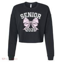 Class Of 2026 Senior Coquette Bow Aesthetic Cropped Pullover Crew thumb 0
