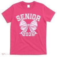 Class Of 2026 Senior Coquette Bow Aesthetic T-Shirt thumb 0