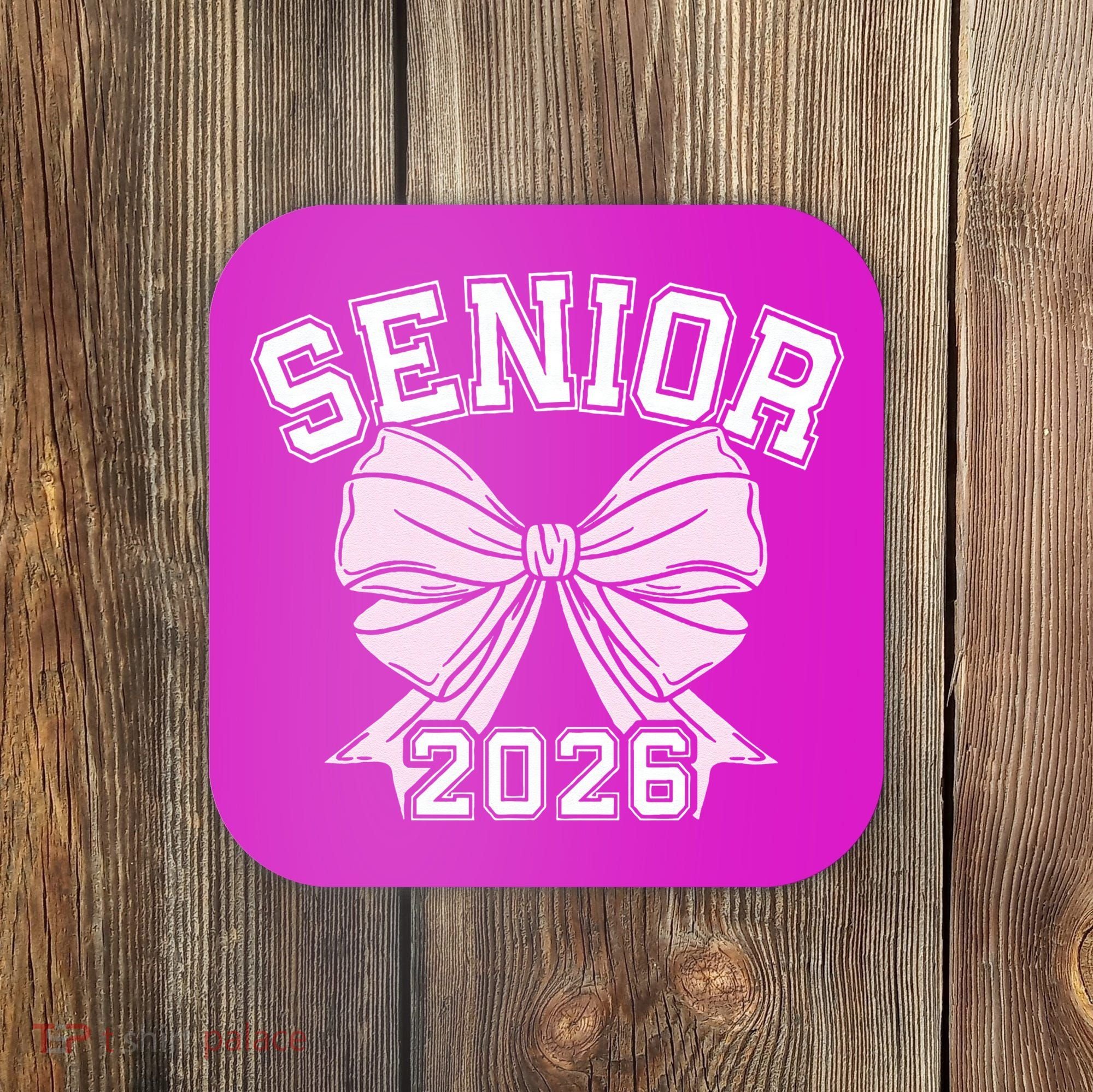 Class Of 2026 Senior Coquette Bow Aesthetic Coaster