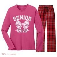 Class Of 2026 Senior Coquette Bow Aesthetic Women's Long Sleeve Flannel Pajama Set  thumb 0