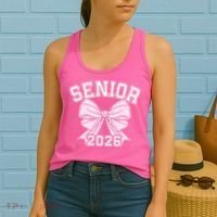 Class Of 2026 Senior Coquette Bow Aesthetic Women's Tank Top thumb 2