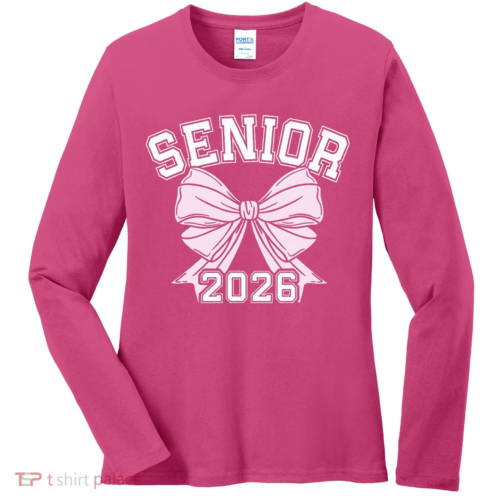 Class Of 2026 Senior Coquette Bow Aesthetic Women's Long Sleeve Shirt