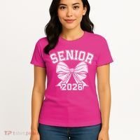 Class Of 2026 Senior Coquette Bow Aesthetic Women's T-Shirt thumb 4