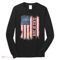 Class Of 2026 Patriotic American Flag Graduation Long Sleeve Shirt thumb 0