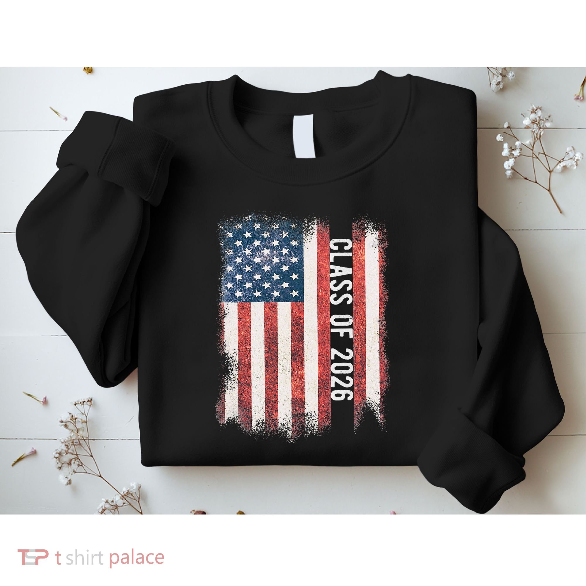 Class Of 2026 Patriotic American Flag Graduation Sweatshirt