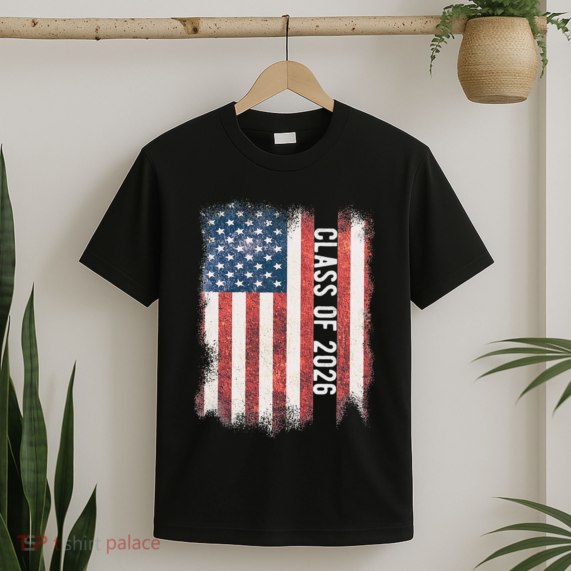 Class Of 2026 Patriotic American Flag Graduation T-Shirt