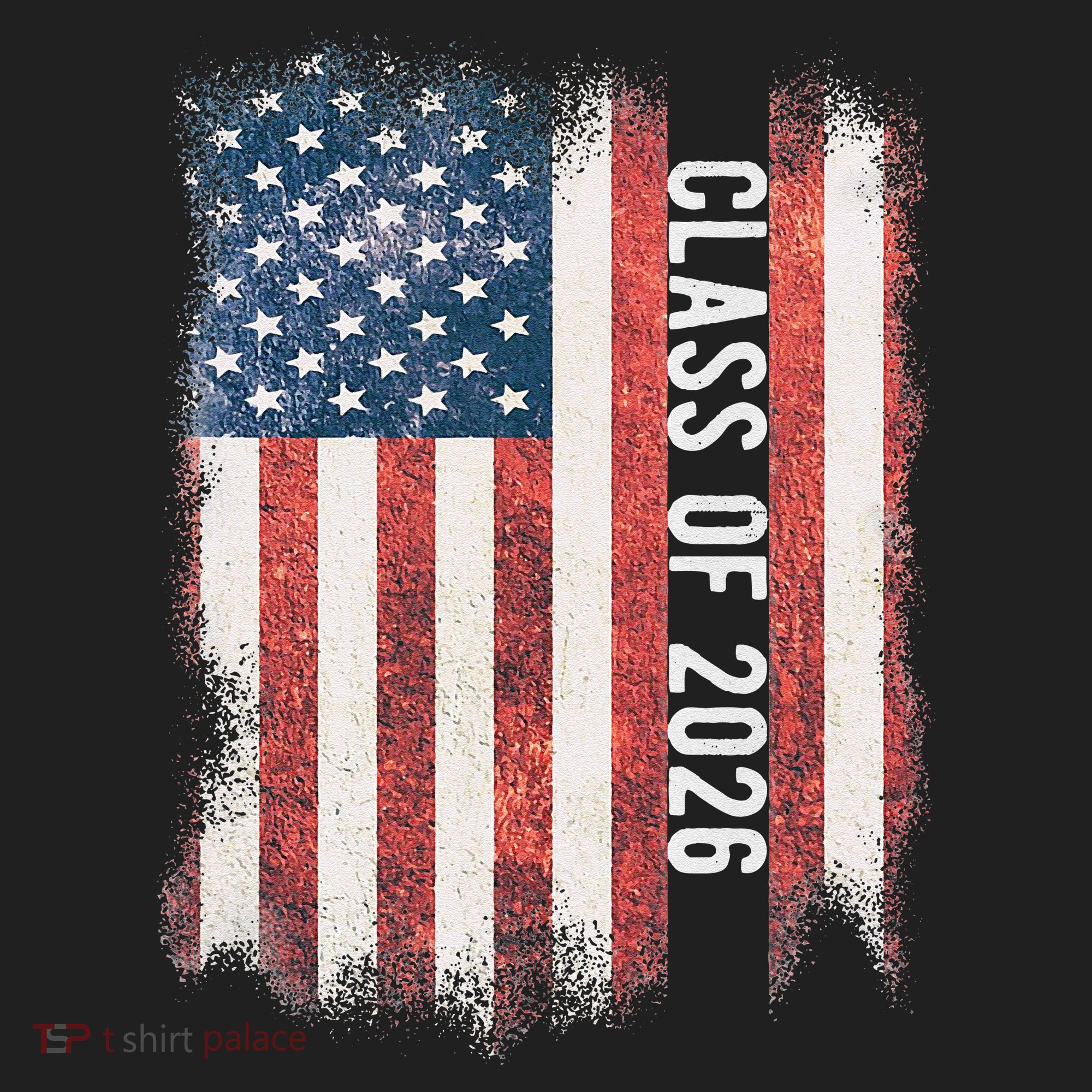 Class Of 2026 Patriotic American Flag Graduation Beanie