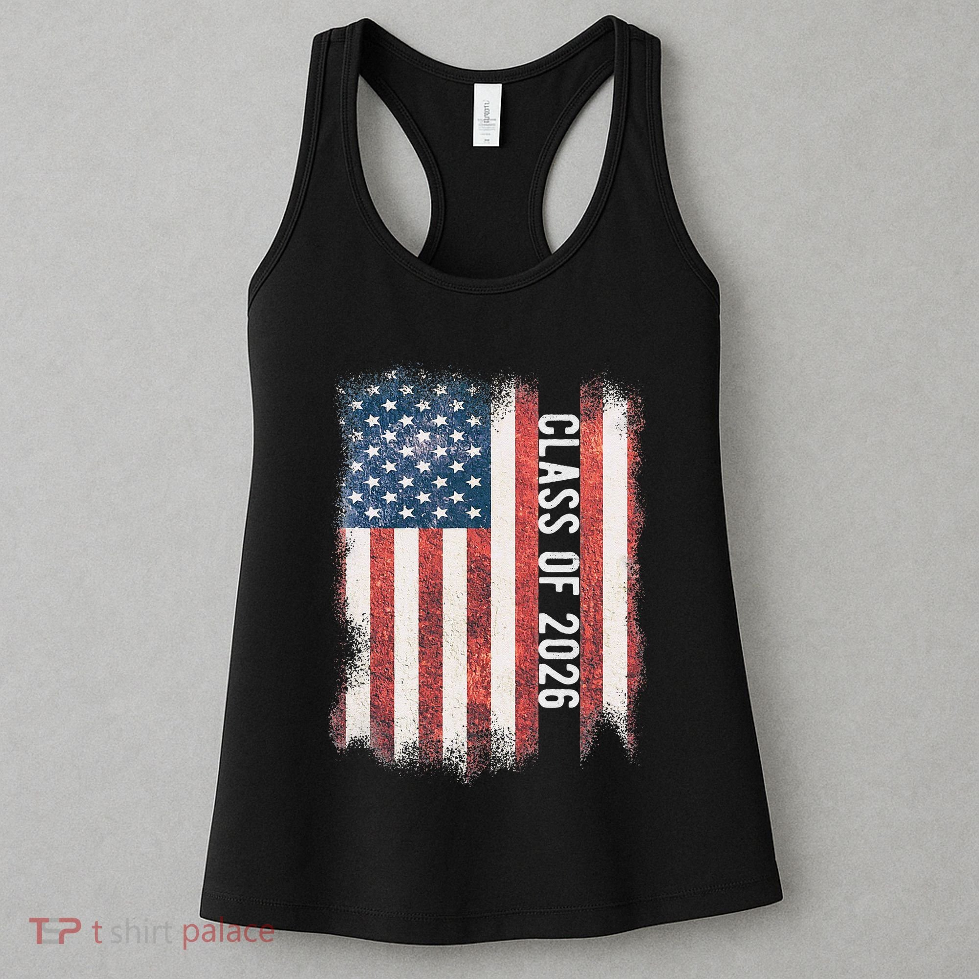 Class Of 2026 Patriotic American Flag Graduation Women's Tank Top