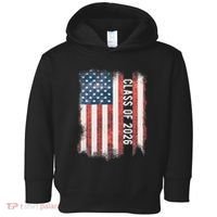 Class Of 2026 Patriotic American Flag Graduation Toddler Hoodie thumb 0