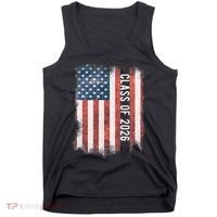 Class Of 2026 Patriotic American Flag Graduation Tank Top thumb 0