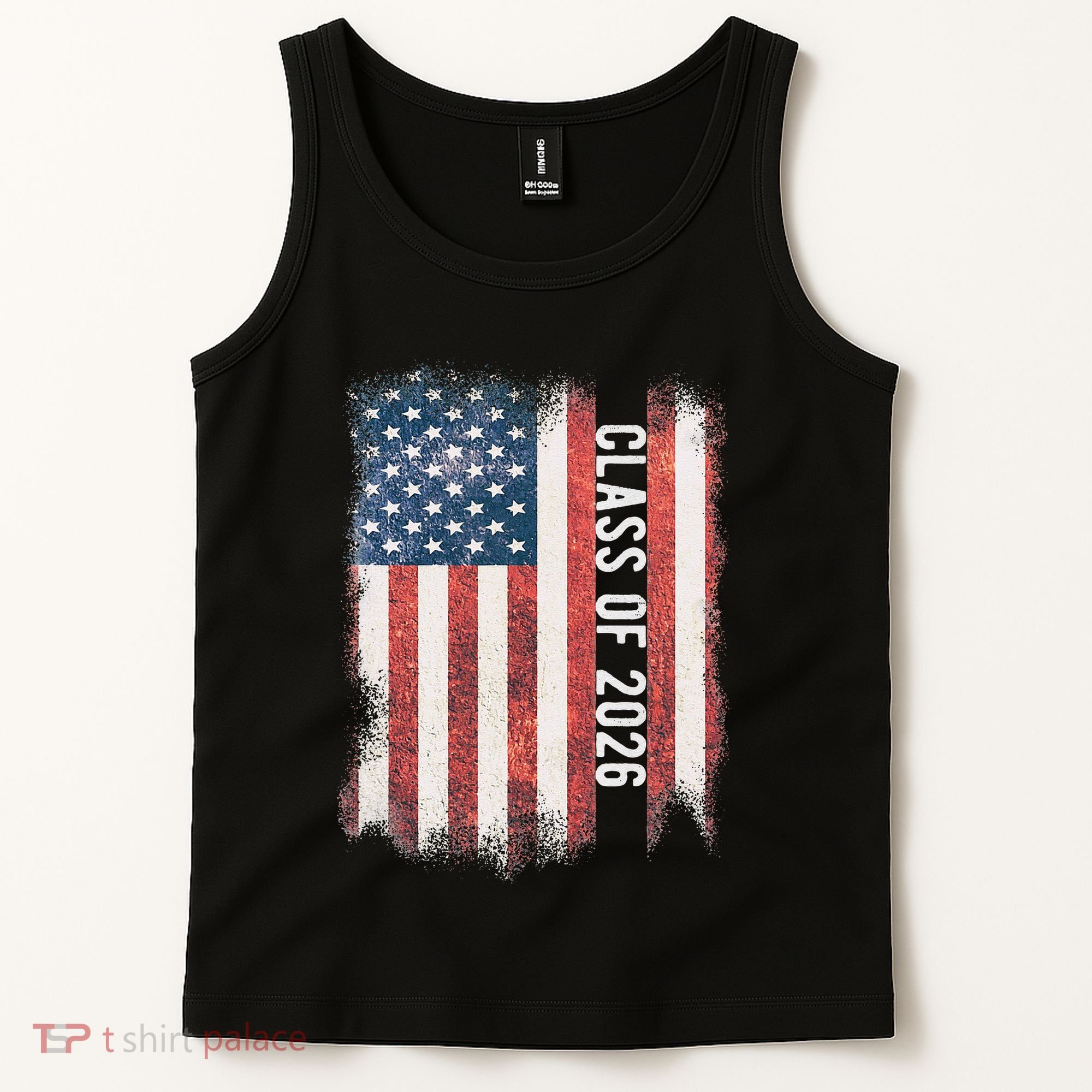 Class Of 2026 Patriotic American Flag Graduation Tank Top