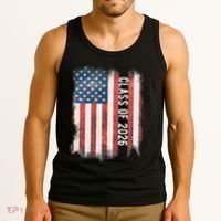 Class Of 2026 Patriotic American Flag Graduation Tank Top thumb 3