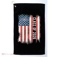 Class Of 2026 Patriotic American Flag Graduation Golf Towel thumb 0