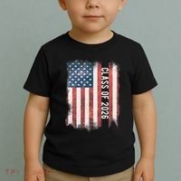 Class Of 2026 Patriotic American Flag Graduation Toddler T-Shirt thumb 2