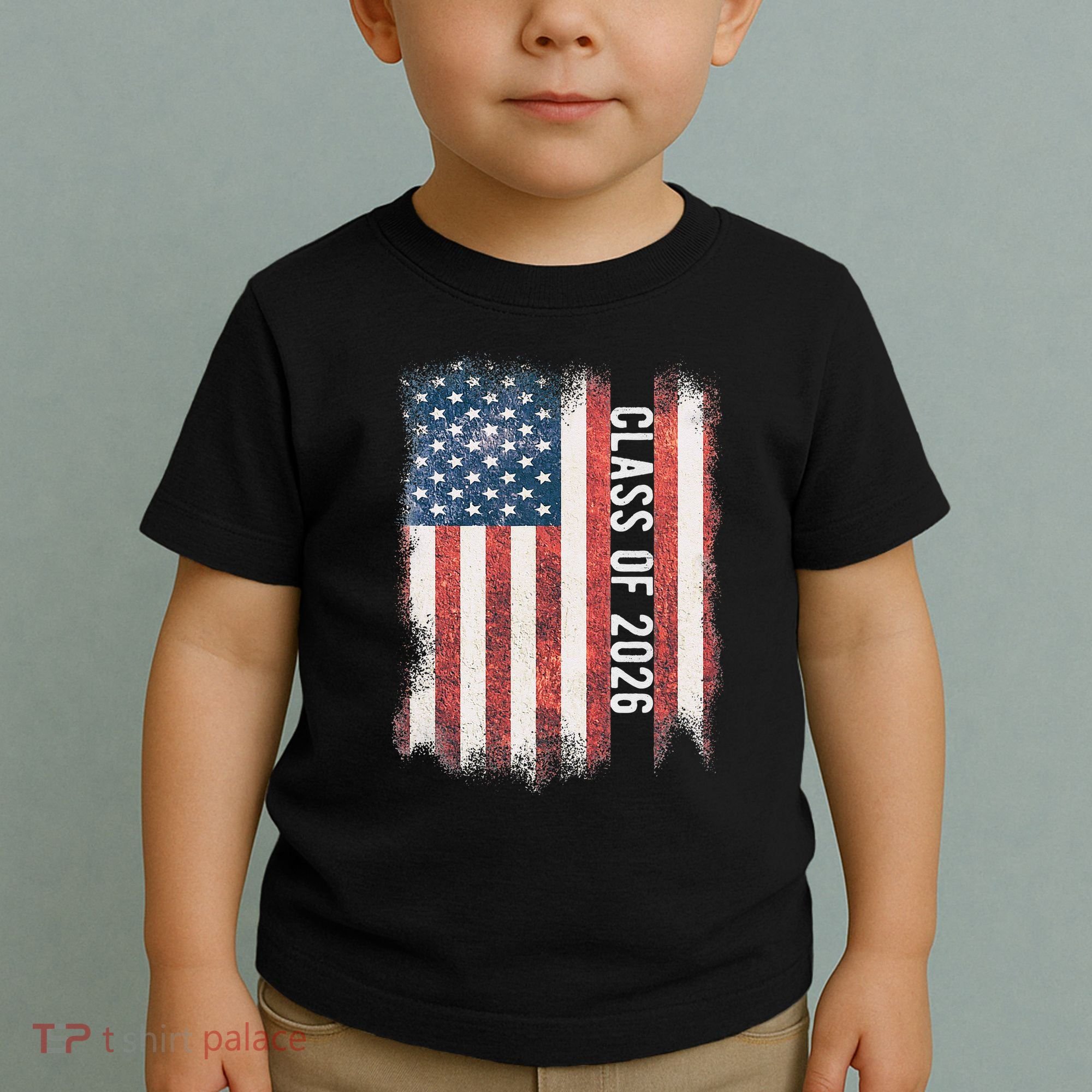 Class Of 2026 Patriotic American Flag Graduation Toddler T-Shirt