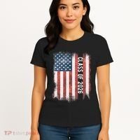 Class Of 2026 Patriotic American Flag Graduation Women's T-Shirt thumb 4