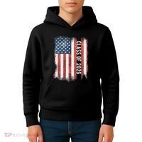 Class Of 2026 Patriotic American Flag Graduation Kids Hoodie thumb 4