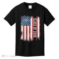 Class Of 2026 Patriotic American Flag Graduation Kids T-Shirt thumb 0