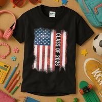 Class Of 2026 Patriotic American Flag Graduation Kids T-Shirt thumb 3
