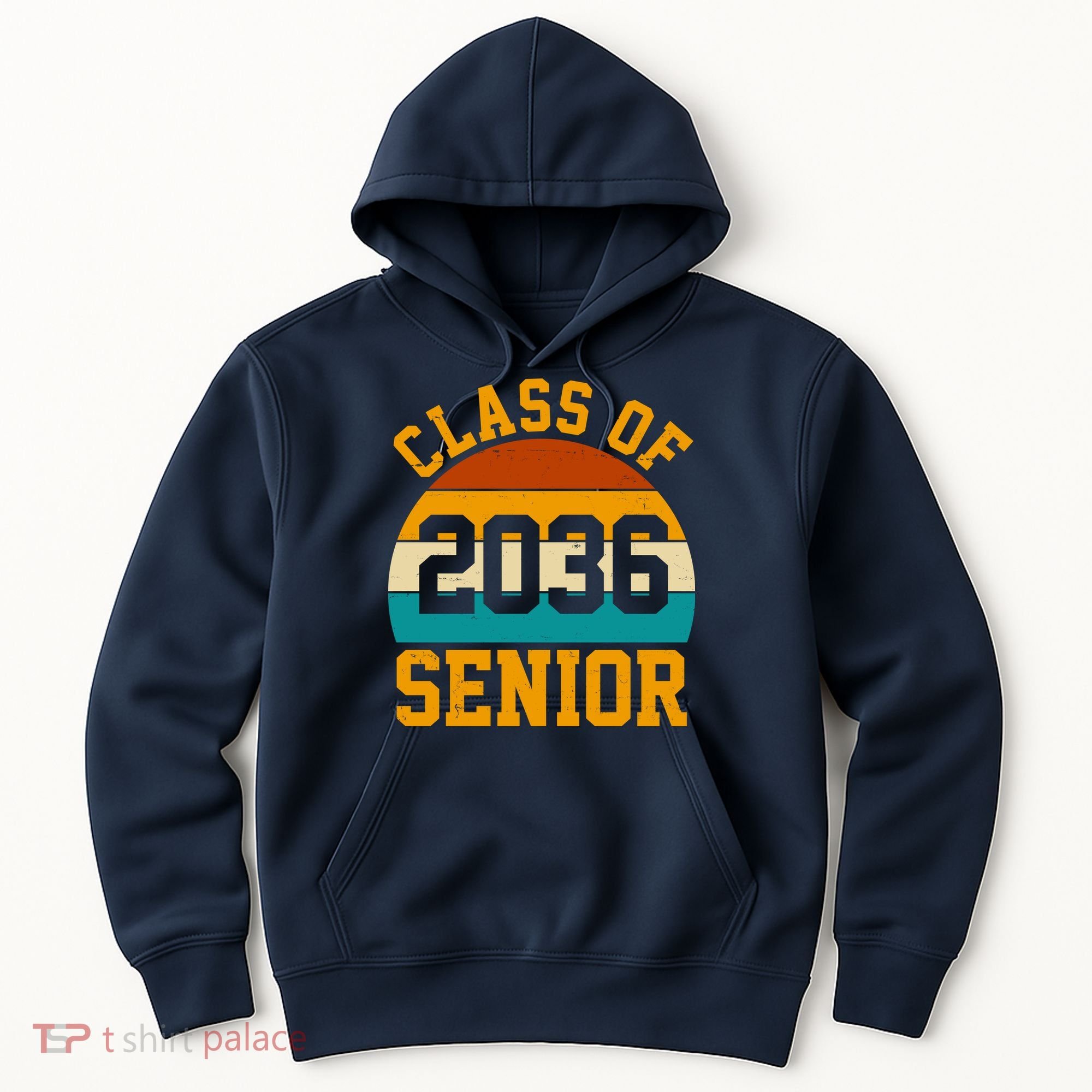 Class Of 2036 Senior Retro Sunset Hoodie