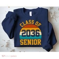 Class Of 2036 Senior Retro Sunset Sweatshirt thumb 2