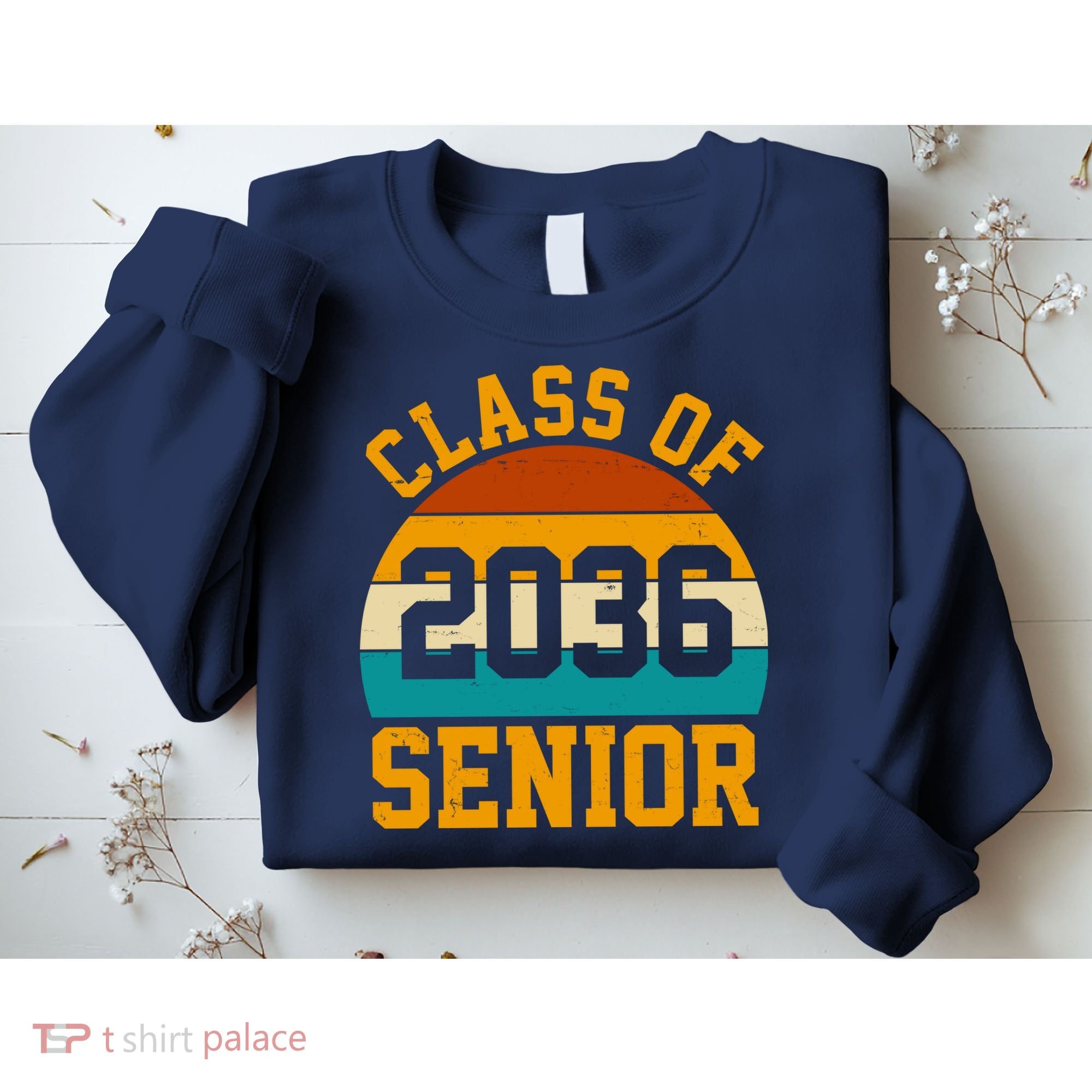 Class Of 2036 Senior Retro Sunset Sweatshirt